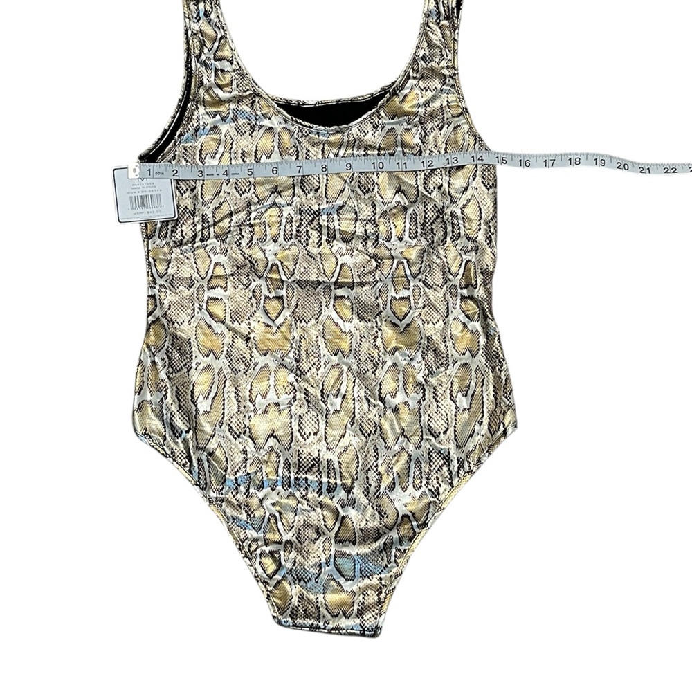 Animal Print Gold Silver Snake Skin Body Suit Size: Medium - Picture 3 of 6